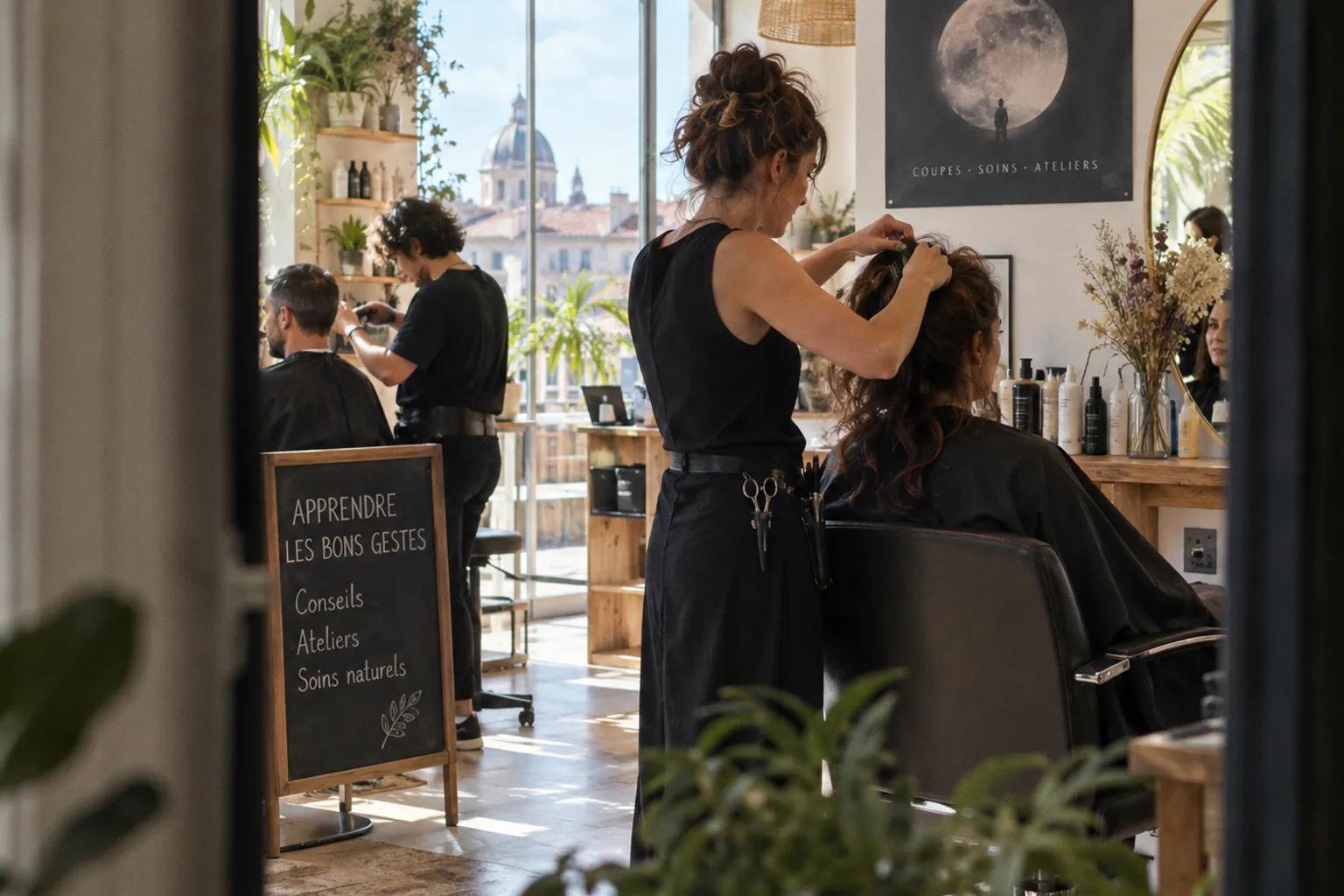 Soirées pleine lune, apprentissage des bons gestes : ce nouveau salon de coiffure bouscule les codes à